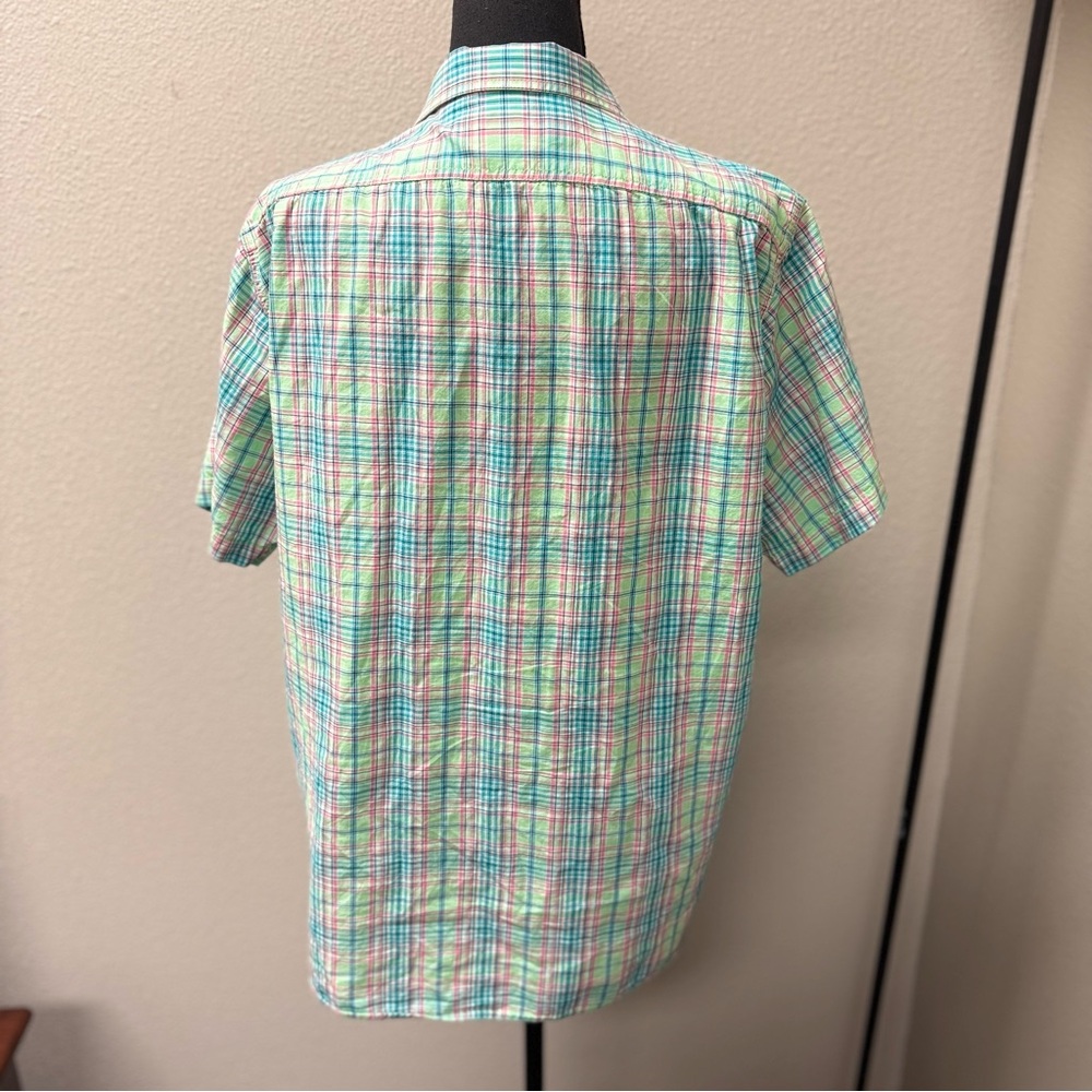 Cremeux Classics Men's Plaid Shirt - Green and Pink. Size Large - Picture 4 of 9